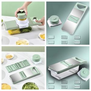 HCHC MALL Thép không gỉ Máy thái rau củ nhà bếp Máy cắt sợi Julienne Dụng cụ cắt rau củ Máy thái rau Tiện lợi Hộp đựng thức ăn Dụng cụ bào rau củ Nhà bếp gia đình