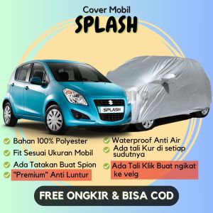 Sarung Cover Mobil SPLASH Premium Bahan 100% Polyester Anti Luntur aman Untuk Mobil Putih