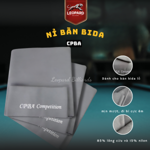 Nỉ CPBA COMPETITION cho bàn bida - Nỉ lông cừu siêu mịn - Đi bi cực mượt - Leopard Billiards