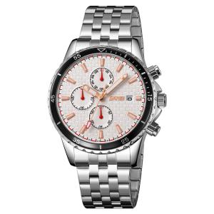 SKMEI 9334 Jam Tangan Pria Analog Chronograph Tali Stainless Steel