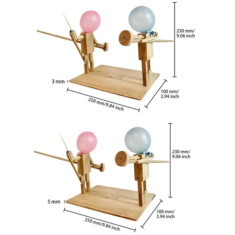 Balloon Bamboo Man Battle Wooden Bots Battle Game for Two-Player