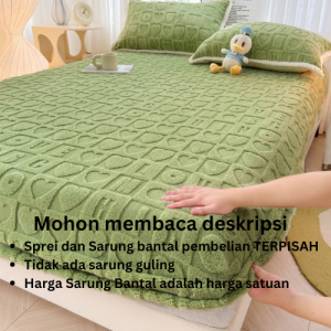 Sprei Kasur Beludru Velvet Motif Timbul Dewasa Import Premium Lembut Musim Dingin Musim Hujan