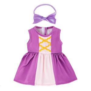 43cm Fashion Snowwhite Doll Dress and Hair Bows Tear Resistant Creative Doll Garment Collectible Doll Accessories Outfit