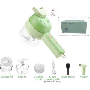 [SG Stock] UPGRADED 4 IN 1 Portable Electric Slicer /Masher /Garlic Chopper With Peel Function