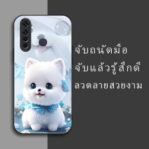 สำหรับ Oppo Realme 5 Pro/ Realme Q เคสศัพท์กันตกน่ารักลายน้องหมาสีขาวหิมะ มีสไตล์และบุคลิก