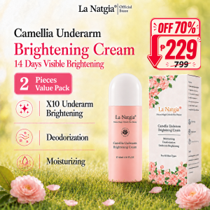 [2PCS Set] La Natgia Camellia Underarm Roll-on Supreme Brightening 3 In 1 Cream & Serum & Deodorant | Niacinamide & Camellia Extract | 72 hrs Refreshing Antiperspirant | 14 Days Whitening & Glowing | Odor Protection | Safe for Sensitive Skin FDA Approved