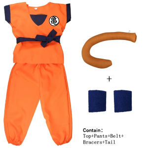 NEW Adults Kids Goku Cosplay Costumes For Boys Men Krillin Training Clothes Suit Outfits Son Goku Super Saiyan Wig Party Costume