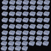6-60Pcs Clear Plastic Square Jewelry Storage Case Mini Transparent Jewelry Organizer Earrings Rings Beads Small Packaging Box for Traval Ear Plug Storage Box