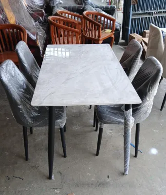 MEJA MAKAN 4 KURSI GRANIT KAKI BESI UKURAN 120X80CM FREE ONGKIR SERANG KOTA