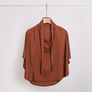 Jifang Soft Plain Masked Hijab Instant Double Usage Double Layer Face Mask Head Chin Neck Cover Muslim Hijabs PW09