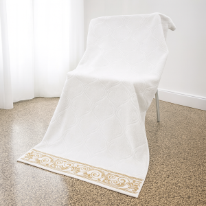 FYHK0796 Handuk Katun Dewasa Handuk Kanguru Motif List Bunga Melati Ukuran 70x135 cm Halus Lembut Menyerap Air & Nyaman Dipakai