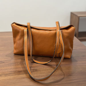 BeeGreen Women Genuine Leather Shoulder Bag Plain Elegant Underarm Bag High Quality Commuter Bag Fashion Pillow Bag
