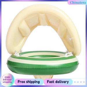[Chinatera Flagship Store] Baby Swimming Ring Toddlers Pool Float with Detachable Sunshade Beach Water Leakproof Baby Pool for Summer Pool Party