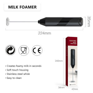 Electric Milk Frother Handheld Cappuccino Maker Coffee Foamer Egg Beater Chocolate Stirrer Mini Portable Food Blender Kitchen Whisk Tool
