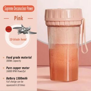 Portable USB Wireless Rechargeable Fruit Juice Blender Crushed-ice Juicer Food Processor Grinder