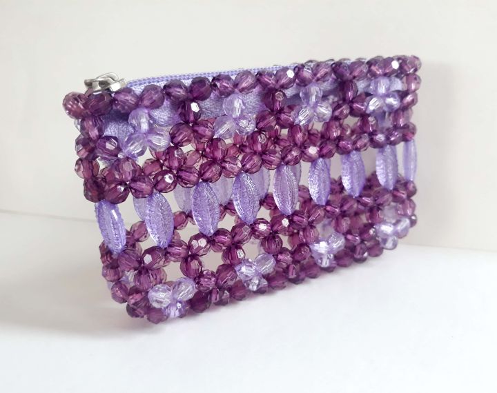 Beads Coin purse flat beads design(no lining) No Lining Coin Purse