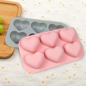 6 Cavities Mousse Molds Heart Shaped Silicone Cake Molds Baking Pan Chocolate Cookie Mold Dessert Jelly Decorating Tools