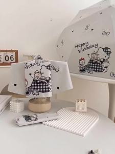AE Sanrio Genuine HelloKitty Hepburn black and white automatic umbrella summer sun protection cute cartoon style