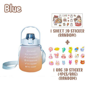 Sports Water Bottle 1200ml / 1.2L Large Capacity Portable Water Bottle Double Drinkin Outdoor Travel Fitness Water Bottle High-temperature Resistant Send Stickers 大容量水壶