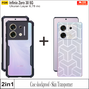 2in1 Casing Infinix Zero 30 5G Case Armor Shockproof & Skin carbon