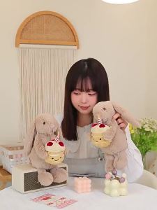 Christmas  Uk Jellycat Shy Milky White Bonnie Rabbit Cake Bunny Star Ear Plush Toy with All Three Labels for Comfort