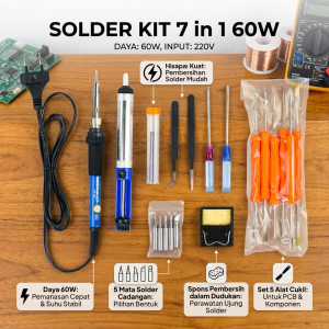 Solder Listrik 60w Set 7pcs Soldering Iron Lancip Pengatur Suhu 220V CS-31 E