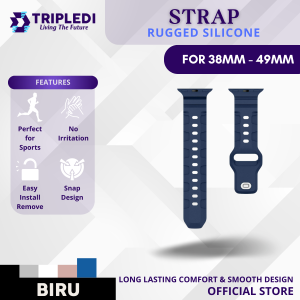 TRIPLEDI Strap Silicone TD8101 For Apple Watch Series SE Ultra 1 2 3 4 5 6 7 8 9 Tali Jam Silikon iWatch 38 40 41 42 44 45 49mm Model Sport Breathable