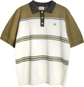 [เฉพาะ Blue XS พรีออเดอร์ 14 วันKINS 19 STUDIO |  PANEL KNIT POLO เสื้อโปโลคินส์ [KN127]