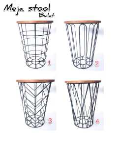 meja stool minimalis / meja teras besi / meja stool bulat sofa
