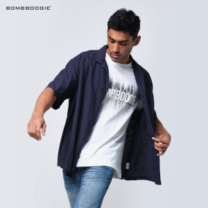 Bombboogie Kemeja Pria Cora Navy 22919B5NA
