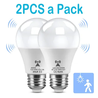 OIMG 2PCS E27 LED Radar Motion Sensor Bulb 220V White Light 6000K Infrared Detection Intelligent Light Night Work 15W 12W Radar Induction Bulb