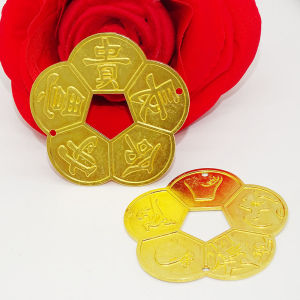 Đồng xu hoa mai Tâm Phúc bằng đồng thau vàng chóe mang bên mình bình an hạnh phúc size to 5.5cm