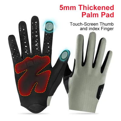 INBIKE găng tay Găng tay đi xe đạp đầy đủ cho nam giới và phụ nữ Shock-Absorbing Xe đạp đường trường xe đạp leo núi đi xe ngoài trời Găng tay thể thao