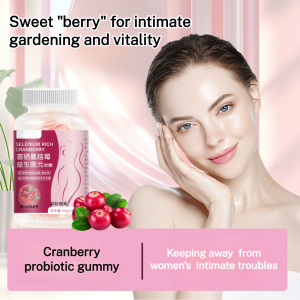 Cranberry Probiotic Gummies Antioxidant Immune Support Digestive Health Natural Berry Flavor Vegan Sugar-Free Supplement
