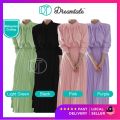 Dreamtale Adeena Muslimah Wear Dress Muslimah Pleated Dress Classy Dress Abaya Dress Muslim Dress Baju Wanita WCO160. 