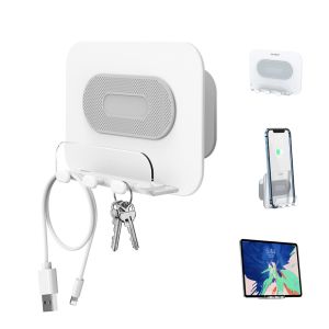 OATSBASF Multifunction Adjustable Organizer Rack Wall Bracket Self Adhesive Mounted Holder Stand For Mobile Phone Cellphone Key Gadget Remote Control Organizer