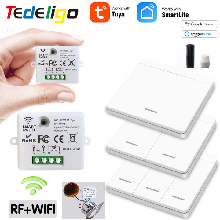 ZEYUAN Wireless Scene Switch Push Button Smart Switch Wall Panel