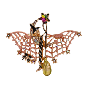 Festive Bat Pin Halloween Accessory With Secure Clasp Hard wearing Alloy Design For Costume Trim