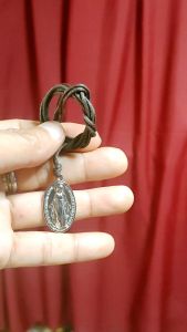 Miraculous Medal of Mama Mary From Italy Silver Metal (Med.) 0.75X 1.35 inch.