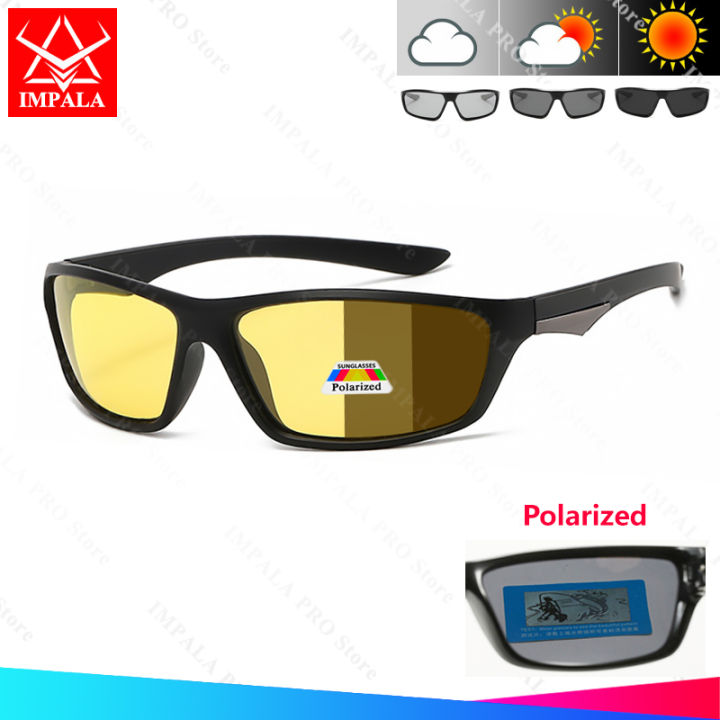 IMPALA PG2042W Dual Use Photochromic Polarized Sunglasses Use in Day and  Night UV400 Anti Glare Lens Driving Fishing Sun Glasses for Men and Women
