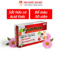 Viên uống bổ máu Fevitt Nano bổ sung Sắt hữu cơ, Acid Folic, giảm tình trạng thiếu máu, thiếu sắt - 30 viên. 