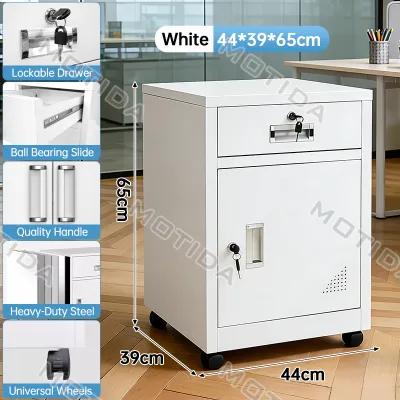 5-Drawer Metal Filing Cabinets | with Casters and Lock | for Home Office and School | 41x28x69cm Motida