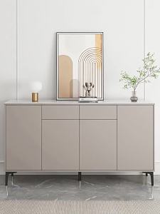 Living Room Side Cabinet Storage Side Cabinet Kitchen Wine Cabinet Stone Plate Sideboard Cabinet Modern Minimalist Solid Wood Tea Cabinet Storage Bucket Cabinet