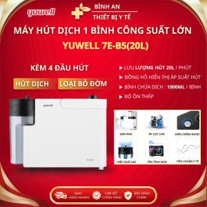 Máy Hút Dịch 1 Bình Công Suất Lớn YUWELL 7E-B5 Công Suất Lớn 20L / Phút  Dung Tích 1000ml - Loại Bỏ ĐờmHút Chất LỏngLàm Sạch Đường Hô Hấp