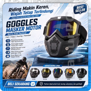 Kaca Mata Helm Goggles Masker Motor Set Paintball Trail Cross