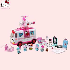 Christmas gifts Halloween Hello Kitty Children Original Cartoon Anime Rescue Helicopter Ambulance Toys Ornament Sanrio Girl Holiday Kawaii Fashion Gift