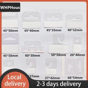 [COD] WHPHous Ship within 24 hours 100pcs PVC Slot Hole Adhesive Hang Tags Hook Merchandise Box Bag Hangers Display