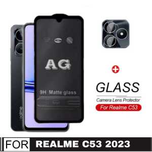 Promo Paket 2in1 Tempered Glass AG Matte Anti Fingerprint + Lens Camera Realme C67 4G / Realme 11 4G 2023 / Realme C53 NFC / Realme C55 NFC / Realme C33 2022