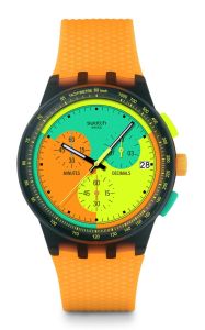 Swatch Neon Signal Flag (SUSB422) Black 42mm Silicone Watch