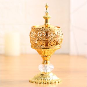 Alloy Incense Burner Bakhoor Burner Arab Incense Stick Holder Golden Incense Sticks Vintage Incense Base 阿拉伯手持香炉 檀香 沉香 香插 熏香炉 香座 家居装饰